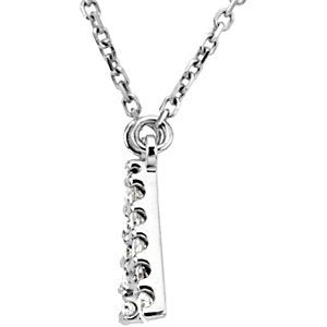 Diamond Initial 'A' Rhodium Plate 14K White Gold (1/8 Cttw, GH Color, I1 Clarity), 16.25"