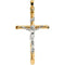 14k Yellow Gold, 14k White Crucifix Pendant