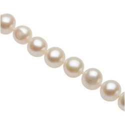 Freshwater Cultured White Pearl Strand Bracelet, 8 MM - 9 MM, Sterling Silver 7.75 Inches