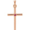 Ruby Inset Cross 14k Rose Gold Pendant (22.65x11.4MM)