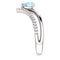 Aquamarine Pear and Diamond Chevron Sterling Silver Ring (.145 Ctw, G-H Color, I1 Clarity), Size 7.5