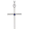 Platinum Blue Sapphire Inset Cross Pendant (22.65x11.4MM)