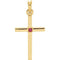 Ruby Inset Cross 14k Yellow Gold Pendant (22.65x11.4MM)