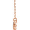 Bezel-Set Aquamarine Bar Necklace, 14k Rose Gold 16-18"