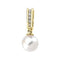 14k White Gold Akoya Cultured Pearl and Diamond Pendant