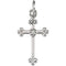 Children's Diamond Trefoil Cross 14k White Gold Pendant