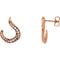 Diamond Crescent Earrings, 14k Rose Gold (.375 Ctw, GH Color, I1 Clarity)