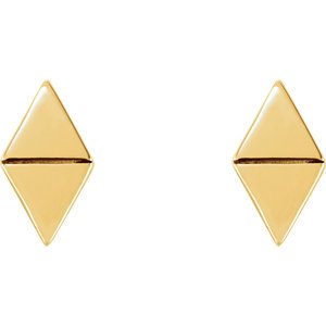 Geometric Triangle Stud Earrings, 14k Yellow Gold