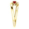 Chatham Created Ruby and Diamond Bypass Ring, 14k Yellow Gold (.125 Ctw, G-H Color, I1 Clarity)