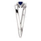 Chatham Created Blue Sapphire and Diamond Bypass Ring, Rhodium-Plated 14k White Gold (.125 Ctw, G-H Color, I1 Clarity)