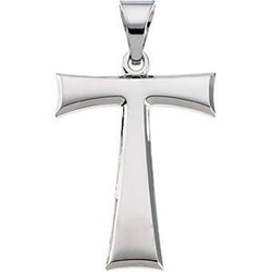 Tau Cross Sterling Silver Necklace, 24"