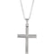 Inlay Cross 14k White Gold Pendant Necklace, 18" (29X19MM)