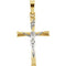 Two-Tone Crucifix 14k Yellow and White Gold Pendant (20X14MM)