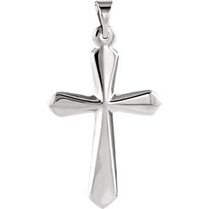 Sword of Spirit Cross Rhodium-Plated 14k White Gold Pendant (22.50X16.00 MM)