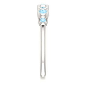 Aquamarine 7-Stone 3.25mm Ring, Sterling Silver