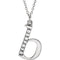 Petite Diamond Initial 'b' Lowercase Letter Rhodium-Plate 14k White Gold Pendant Necklace, 16" (.04 Ctw GH, I1)