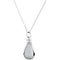 Blue CZ Teardrop Ash Holder Necklace, Rhodium Plate Sterling Silver, 18"