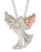 Ave 369 Angel Pendant Necklace, Sterling Silver, 12k Green Gold, 12k Rose Gold Black Hills Gold, 18"