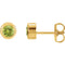 Ave 369 August Birthstone Peridot Stud Earrings, 14k Yellow Gold