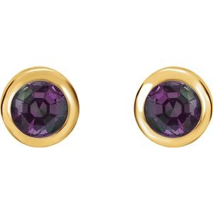 Ave 369 14k Yellow Gold Chatham Created Alexandrite Stud Earrings
