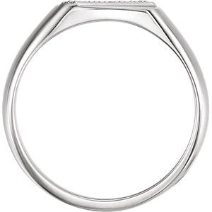 Men's Platinum Diamond Satin Signet Ring (.10 Ctw, G-H Color, SI2-SI3 Clarity)