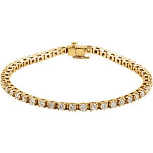 Diamond Line Bracelet, 14k Yellow Gold, 7.25" (4.5 Cttw, GH Color , I1 Clarity )