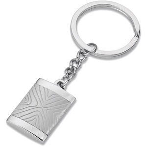 Stainless Steel Wood Pattern Key Ring