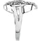 Rhodium Plate Sterling Silver Filigree Tear Drop CZ Memory Ring