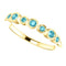 Blue Zircon 7-Stone 3.25mm Ring, 14k Yellow Gold, Size 6