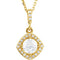 Diamond Halo Pendant Necklace in 14k Yellow Gold, 18" (5/8 Cttw)