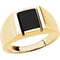 Men's Cushion Buff Top Onyx 14k Yellow Gold Ring, 11.8M, Size 11.25