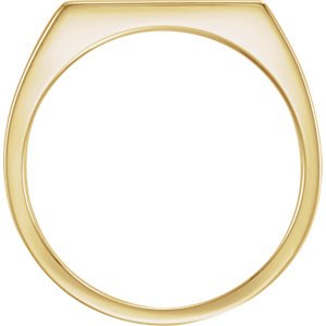Men's 14k Yellow Gold Brushed Signet Ring (7x15 mm) Size 11