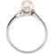 White Akoya Cultured Pearl Bypass Ring, 14k White Gold (5.5mm) Size 8.25