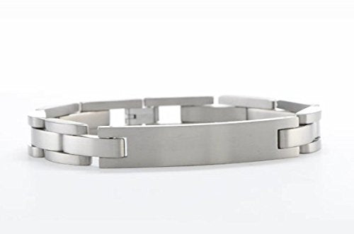 Men's Brushed Satin Titanium 10mm ID Bracelet, 8.75"