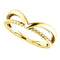 Negative Space Rope Trim and Curved 'V' Ring, 14k Yellow Gold, Size 5