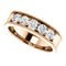 Men's Diamond Beaded Ring, 14k Rose Gold (1 Ctw, Color G-H, SI2-SI3) Size 13.5