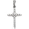 Diamond Accented Cross Rhodium-Plated 14k White Gold Pendant (.23 Ctw, G-H Color, SI1 Clarity)