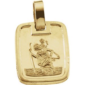 14k Yellow Gold St. Christopher Medal (13.1x11.2 MM)