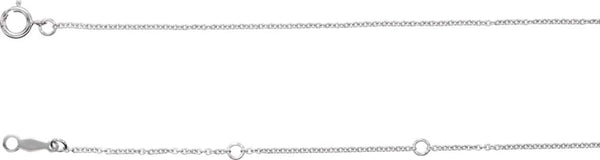 Sterling Silver 1mm Solid Cable Chain Necklace, 24"