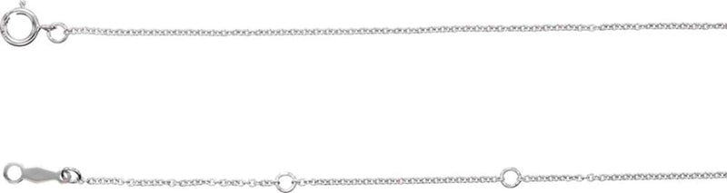 Sterling Silver 1mm Solid Cable Chain Necklace, 24"