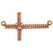 Rope-Trim Sideways Cross 14k Rose Gold Pendant (11.3x20.15MM)