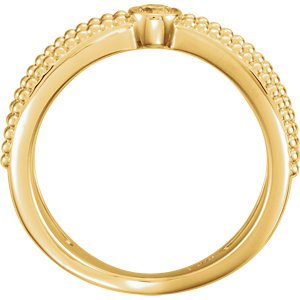 Bezel-Set Diamond Beaded Ring, 14k Yellow Gold (.125 Ctw, G-H Color, I1 Clarity), Size 6