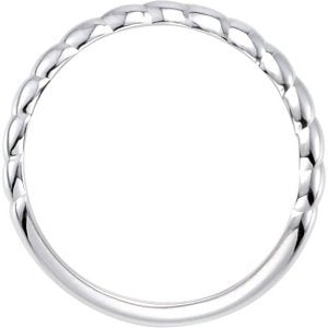 Rope Trimmed Stackable 2.5mm Sterling Silver Ring