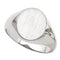 Men's Brushed Signet Ring, 10k White Gold (16x14mm)