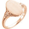 Satin-Brushed Oval Signet Ring, 14k Rose Gold