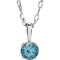 Children's Imitation Blue Zircon 'December' Birthstone Sterling Silver Pendant Necklace, 14"