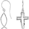 Sterling Silver Eyevolver Cross Fish Earring