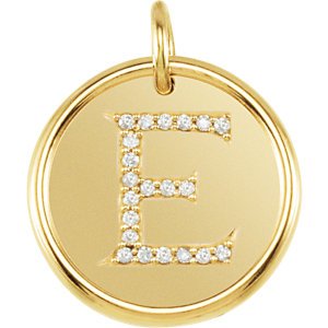 Diamond Initial "E" Pendant, 14k Yellow Gold (0.1 Ctw, Color GH, Clarity I1)