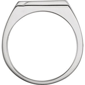 Men's Rectangle Ring, Rhodium-Plated 14k White Gold