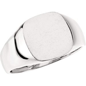 Mens Sterling Silver Signet Ring, Size 10.5